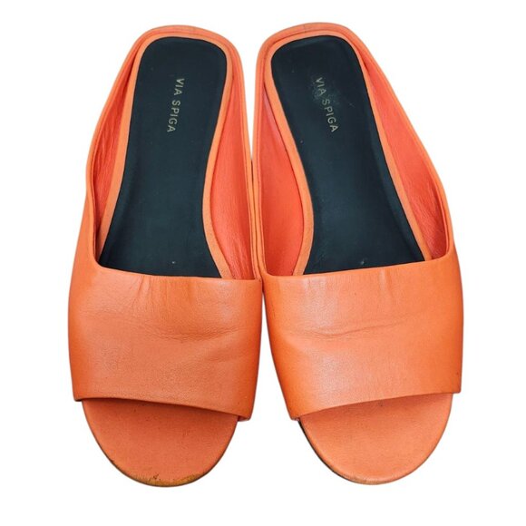 Via Spiga Women's Hana Leather Slide Sandals Size 6.5 - Picture 3 of 11